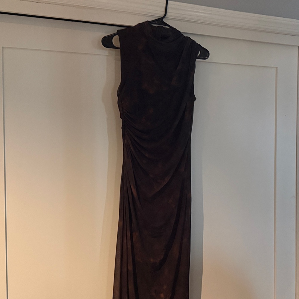 Zara Brown Sleeveless Dress